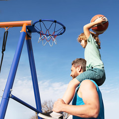 5-in-1 Kids Swing Set with Trampoline, Saucer Swing & Basketball Hoop