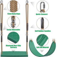 SELEWARE Heavy Duty Swing Seats for Kids & Adults, Non‑Slip Flat Plastic & U‑…