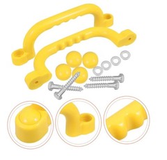 (2) Playground Treehouse Safety Handles Yellow with Grips Plastic READ & PHOTOS