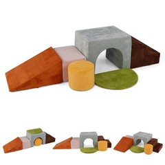 6PCS Foam Climbing Blocks, Velvet Indoor Climb & Crawl Activity Playset for Kids