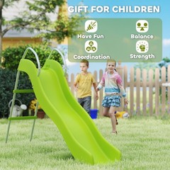 5.7FT Outdoor Slide for Kids 3-8 Year Climbing Step Ladder, Playground Equipment