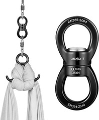 Twist Lock Black Swing Swivel, Tangle-Free Rotation
