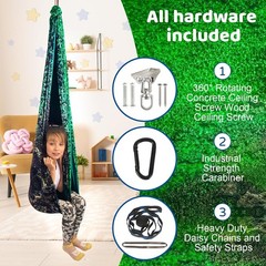 HiCamer Sensory Swing 300lbs Indoor Outdoor Cuddle Swing Crystal Green