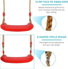 Swing Set Children Swing Plastic Swings with Easy Install Adjustable Rope Safe