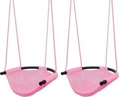 2 Pack Kids Swing Seat, Heavy Duty Rope, 440lbs Pink Outdoor Playground