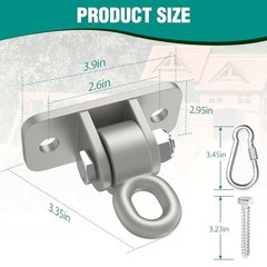 Heavy Duty Swing Hangers with Bearing, Porch Swing Hanging Kit 8 Packs Sliver