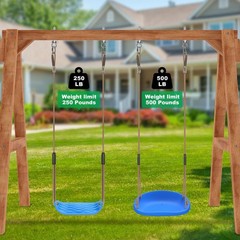 SELEWARE 2pk Blue Heavy Duty Swing Seats w/Rope for Kids/Adults Indoor/Outdoor