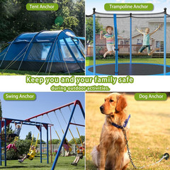 Ground Anchors Screw In, 18 Inch Heavy Duty Swing Set Ground Anchor Kit 6 Pack,