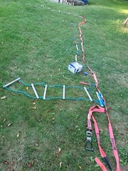 Over 50′ Of American Ninja Warrior Backyard Course Tree To Tree Or Post To Post