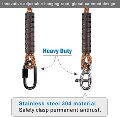 Tree Swing Rope Hammock Chair Strap Hanging Kit,Length Adjustable Nylon Rope …