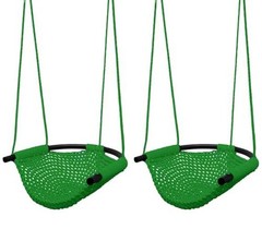 Kids Swing Seat, Heavy Duty Rope Play Secure Children Swing Set, 2 Pack Green