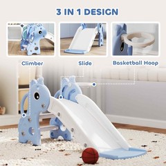 Engaging Baby Slide 3-in-1 Set 41.7×20.3×20.5in Blue Interior Design