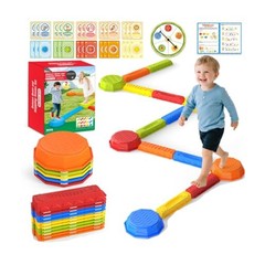 15PCS Rainbow Stepping Balance Beam Stones 15PCS Stepping Balance Beam Stones