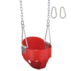 SWING SET STUFF HIGHBACK FULL BUCKET SEAT RED WITH CHAINS AND HOOKS toddler 0050