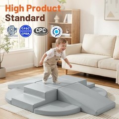Toddler Climbing Foam Blocks 9 Piece Soft PU Leather