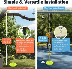 Tree Swing Climbing Rope, Heavy Duty Swings Seat Replacement for Kids Disc Ro…