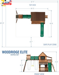 Backyard Discovery Woodridge Elite Cedar Wood Swing Set with Wave Slide Clubhous