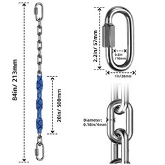 4 Stainless Steel Chains (84″) Swing Chains, Heavy Duty Swing Hardware,4 Quic…