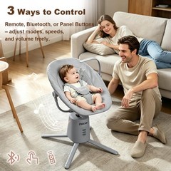 Zoicay Lightweight Baby Swing for Infant with 3 Modes & 5 Speeds, BT Enabled App