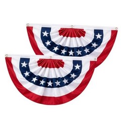 2 Packs American Bunting Flags 2 pcs-3×6 ft bunting flag(Not Embroidered)