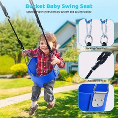 440lbs Metal Playground Swing Set with 2 Swings & A-Frame Backyard Toddler Swing