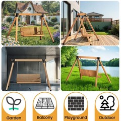 Heavy Duty Swing Set Brackets Kit with 2 A-Frame Brackets and 2 Swing Hangers…