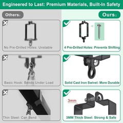 Heavy Duty Swing Hangers, 800lb Capacity Swing Set Accessories for 4×6 Wood B…