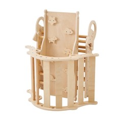 VEVOR Pikler Triangle Set 9-in-1 Toddler Climbing Toys with Wooden Cars Wood