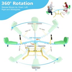 kids Playground Seesaw Steel Outdoor 360° Rotating Seesaw for Indoor/Outdoor