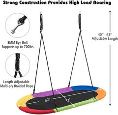 60” Giant Waterproof Platform Saucer Tree Swing Set 700 lb Weight Capacity