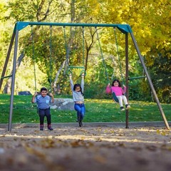 Lifetime 91137 9 Ft A-Frame Metal Swing Set Earthtone Kids Outdoor Playground