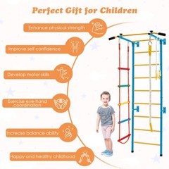 Kids Indoor Gym Playground Swedish Wall Mount Ladder Children Exercise Toy Bars