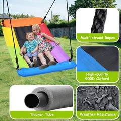 440lb Metal Swing Set w/60″ Platform Swing Heavy Duty Kids Adult Outdoor Playset