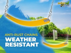 SWING SET STUFF POLYMER BELT SEAT YELLOW WITH CHAINS AND HOOKS COMMERCIAL 0129