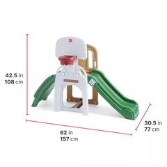 MVP Toddler Climber with Plastic Slide and Basketball Hoop