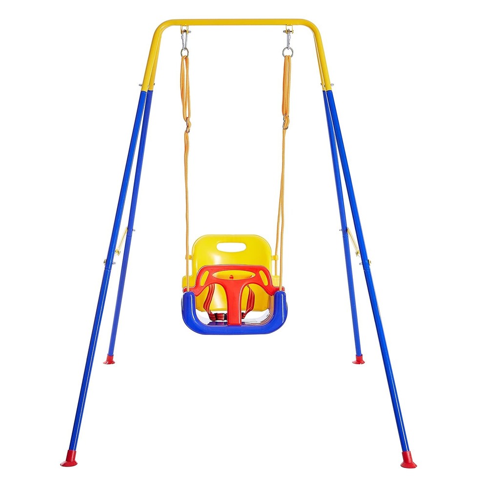 FUNLIO 3-in-1 Toddler Swing Set with 4 Sandbags, Indoor/Outdoor Baby Swing wi…