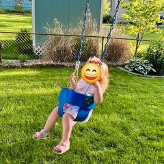 Toddler Swing, Full Bucket Baby Swing Seat & Iron Chains () | Fits Blue