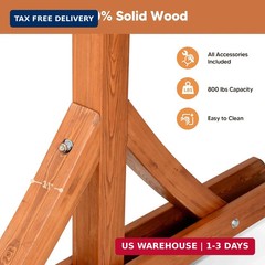 SUNCREAT Heavy Duty Wooden Swing Frame, Stable Frame Porch Swing Bench Stand for
