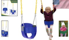 Heavy-Duty Blue Toddler Swing Seat with High Back Support – Fully Assembled