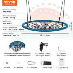 VEVOR Spider Web Saucer Swing 40 Inch Round Swings for Kids Outdoor 750 lbs