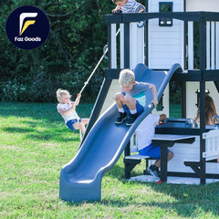 Backyard Discovery Canyon Creek White Cedar Wood Swing Set with Wave Slide
