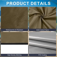 1-Pack Swing Canopy, 6.1×4.2×0.5 Inch 600D Thicken Oxford Patio Swings with C…
