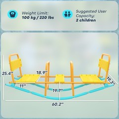 Qaba 2 in 1 Teeter Totter Seesaw for Kids Age 3-8 for Indoor Outdoor