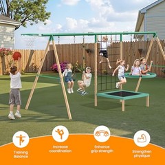 Teekyooly Rope Swing for Tree, Climbing Rope for Kids for Outside with Green