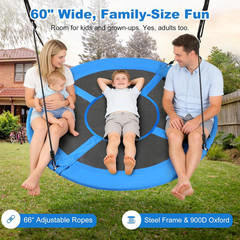 60-Inch Tree Swing for Kids & Adults, 700LBS Extra Large Saucer Swing, 900D Weat