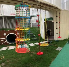 Climbing Rope Ladder for Kids with Saucer for Indoor or Outdoor (4-Tier)