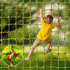 Heavy Duty Climbing Net 6.6ft x 9.9ft – Kids Outdoor Playground Cargo Net, Rope