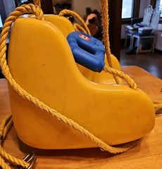 Little Tikes Vintage 1983 Toddler Swing Seat Yellow & Blue with Safety Belt