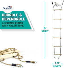 6 Ft. Climbing Rope Ladder for Kids – DIY Swingset Addition for Outdoor Play Equ