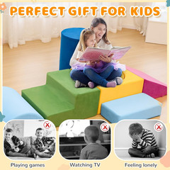 Toddler Climbing Toys Indoor, 7-Piece Colourful Foam Climbing Blocks, Soft Play